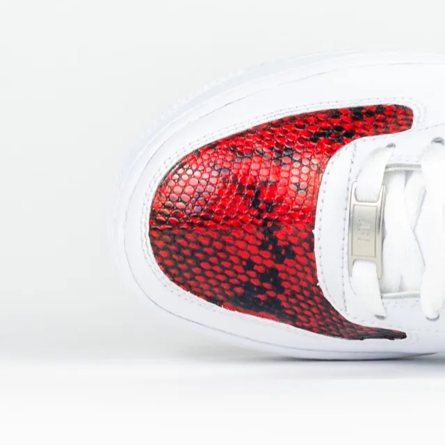 Nike Air Force 1 White Custom 'Red Snakeskins' Premo Edition