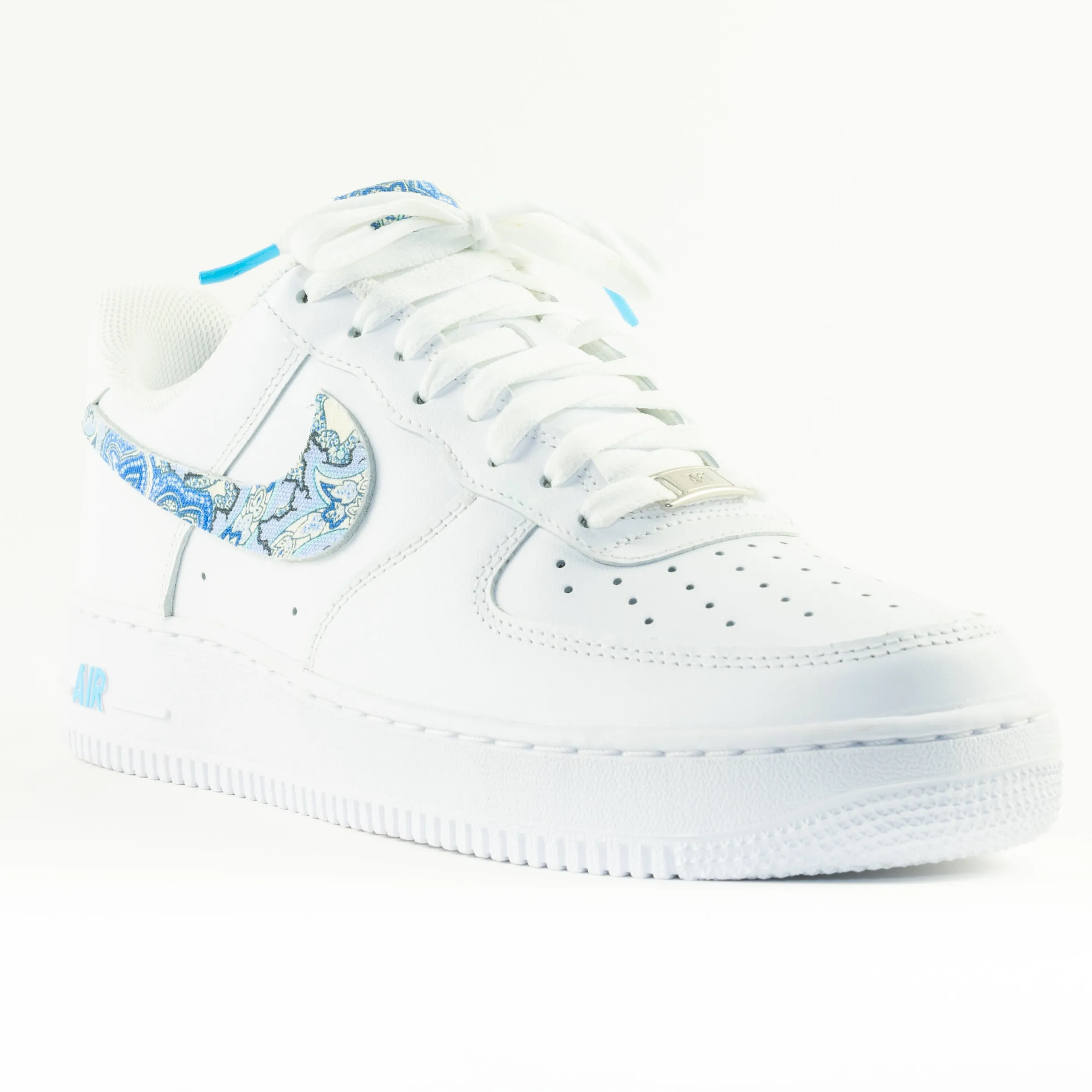 Nike Air Force 1 White Custom 'Sky Paisley' Edition w/ Custom Matching Insoles