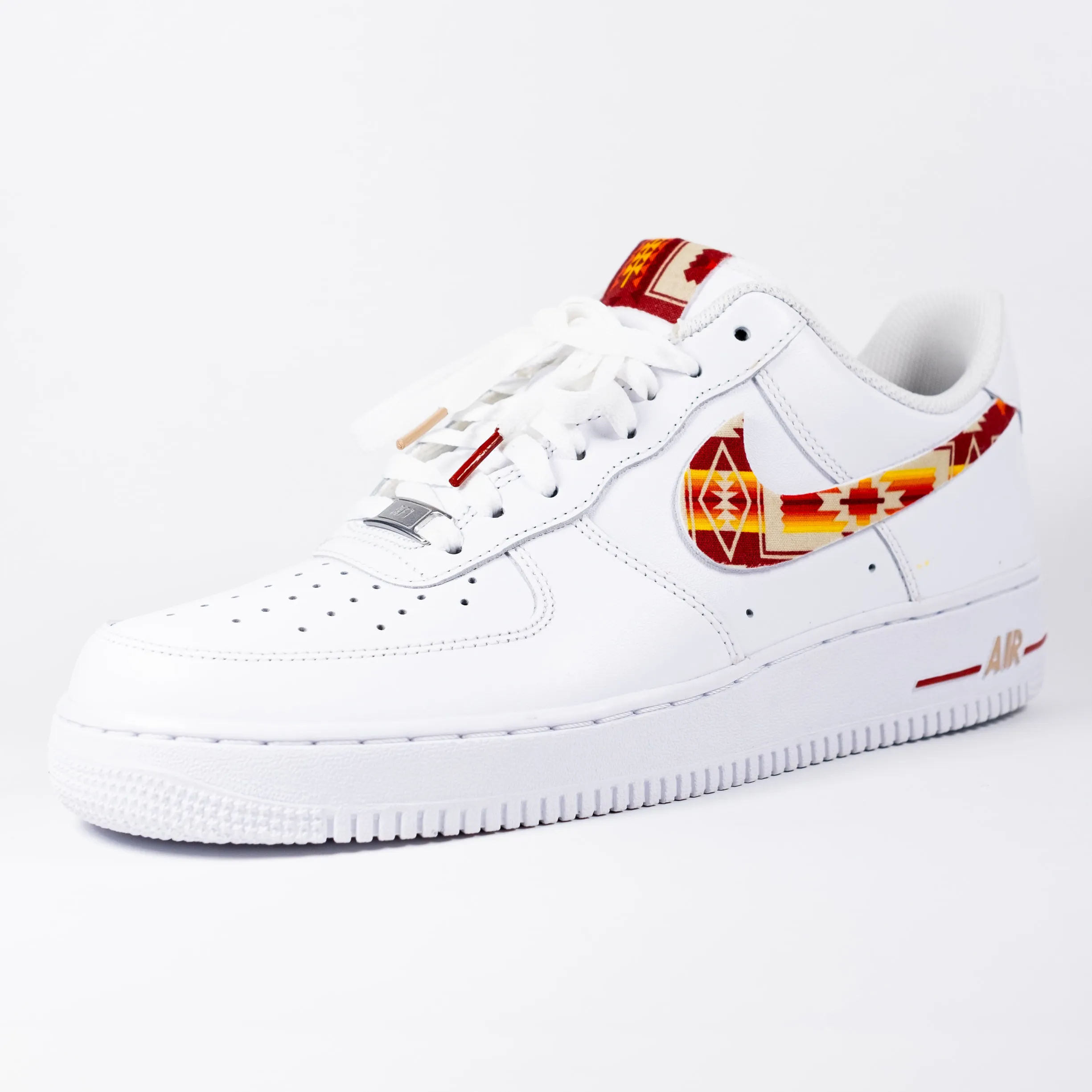 Nike Air Force 1 White Custom 'Sunset Aztec Swoosh' Edition