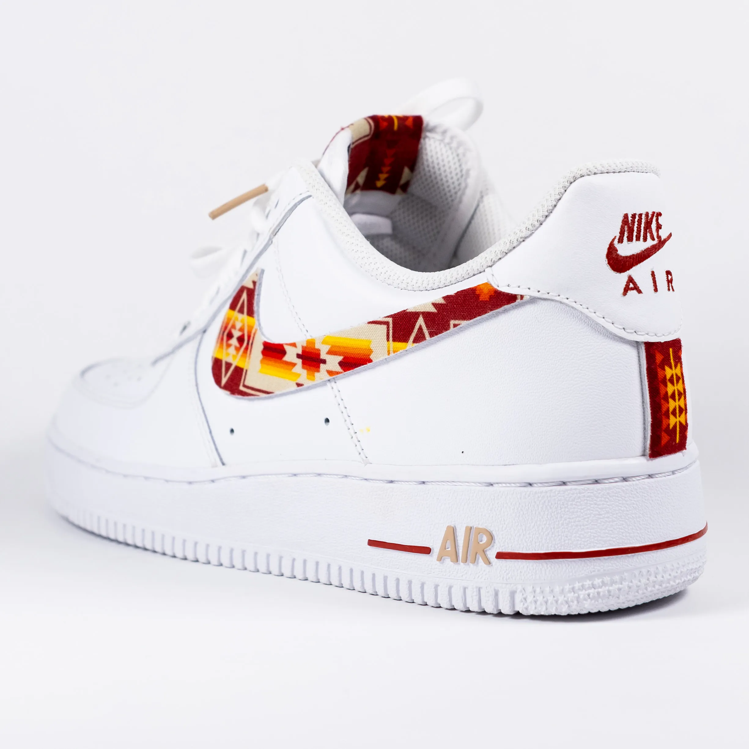 Nike Air Force 1 White Custom 'Sunset Aztec Swoosh' Edition