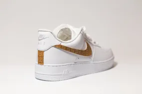 Nike Air Force 1 White Custom 'Tan Soft Croc' Edition