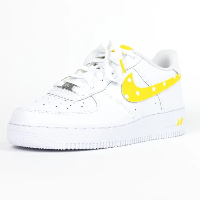 Nike Air Force 1 White Custom 'Yellow Polka Dot' W/ Custom Matching Insoles