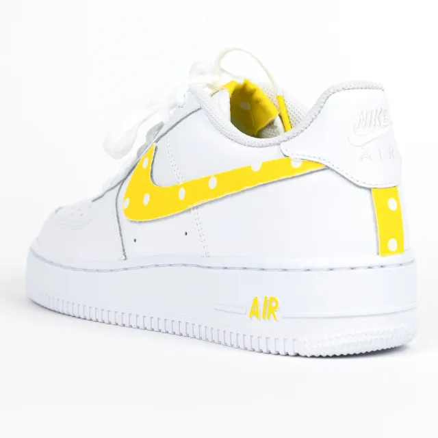 Nike Air Force 1 White Custom 'Yellow Polka Dot' W/ Custom Matching Insoles