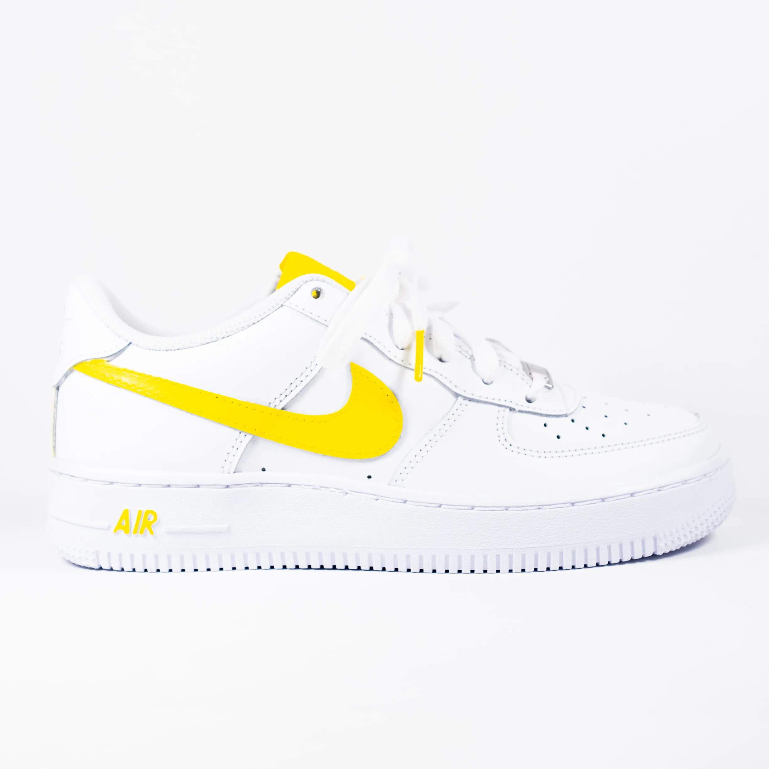 Nike Air Force 1 White Custom 'Yellow Swoosh' Edition