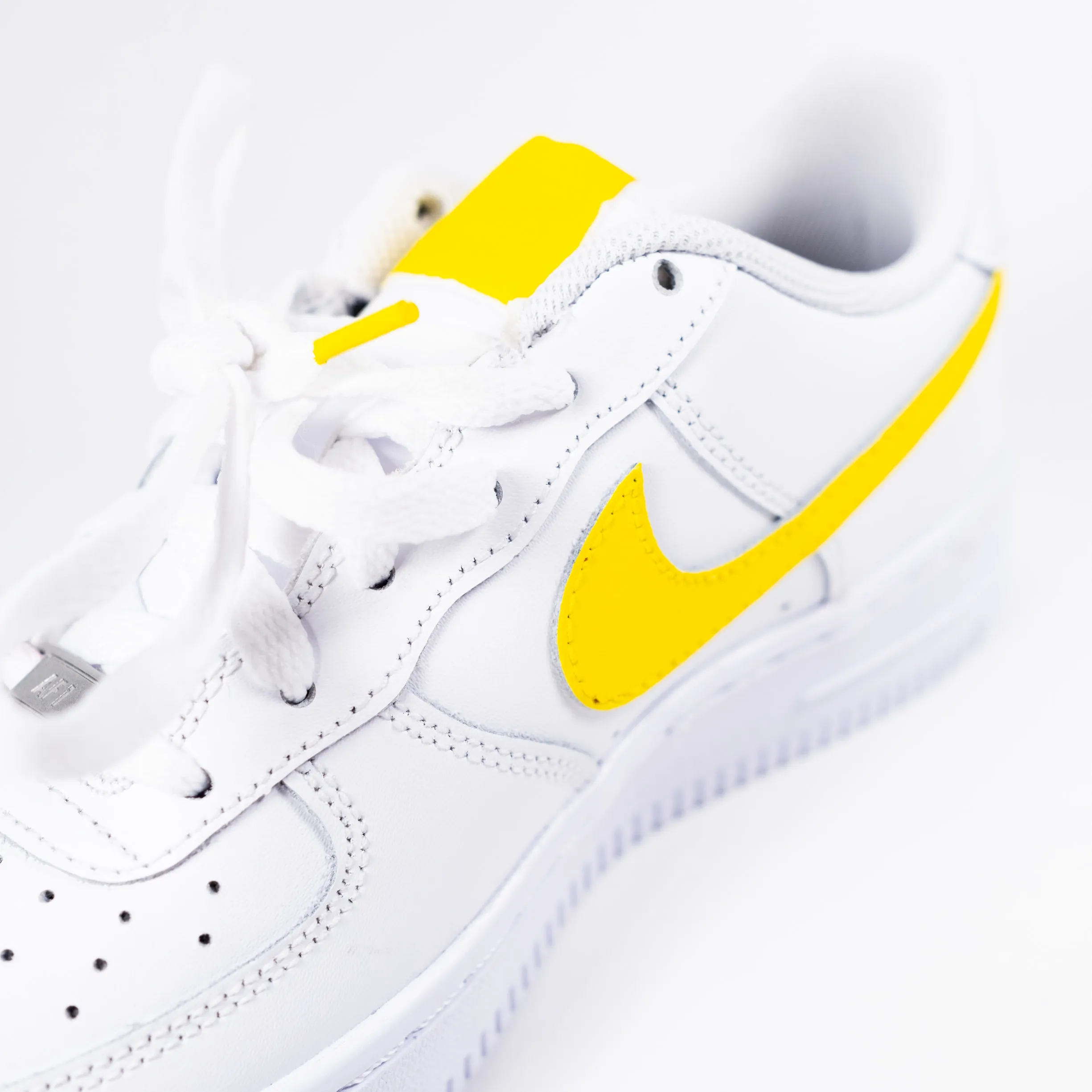 Nike Air Force 1 White Custom 'Yellow Swoosh' Edition