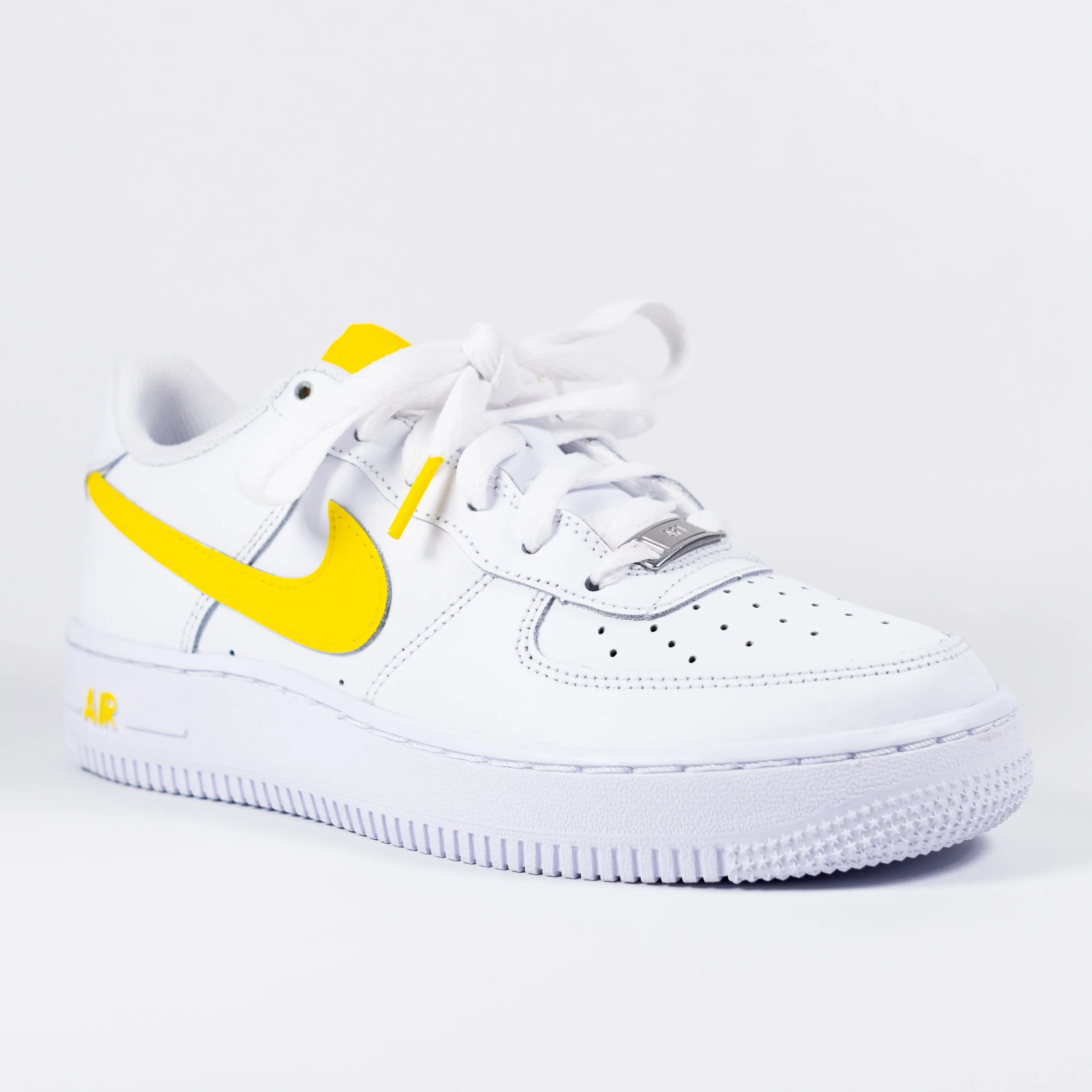 Nike Air Force 1 White Custom 'Yellow Swoosh' Edition