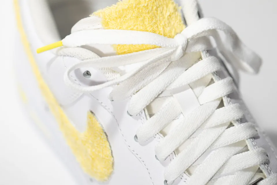 Nike Air Force 1 White Custom 'Yellow Terry Cloth' Edition