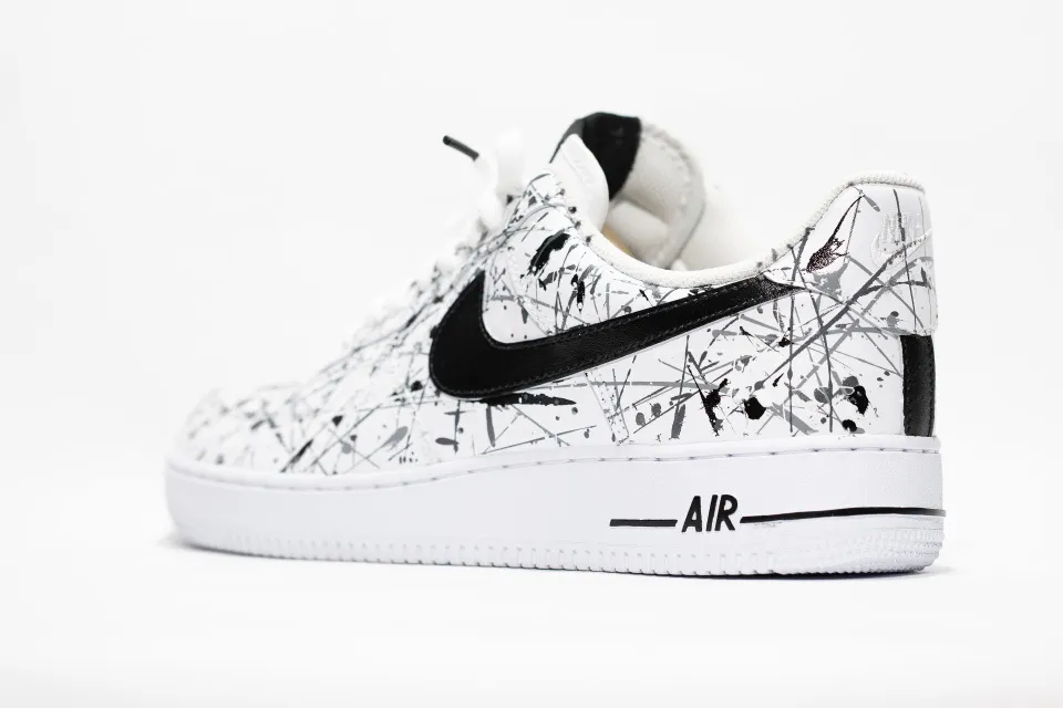 Nike Air Force 1 White PRM Custom 'Barbed Wire' Edition