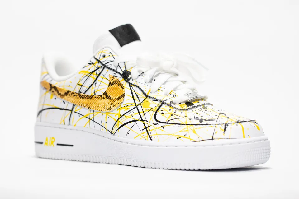 Nike Air Force 1 White PRM Custom 'Splattered Python' Edition