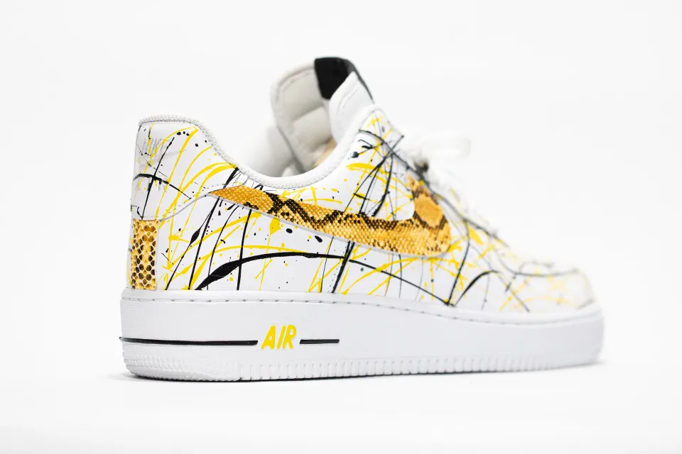 Nike Air Force 1 White PRM Custom 'Splattered Python' Edition