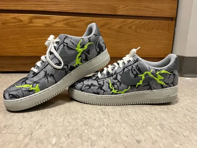 Nike: Air Force one, Gray/Green/Black Camouflage