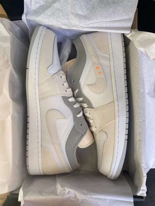 Nike air jordan 1 low craft inside out 8-14 cream white grey phanton dn1635-100