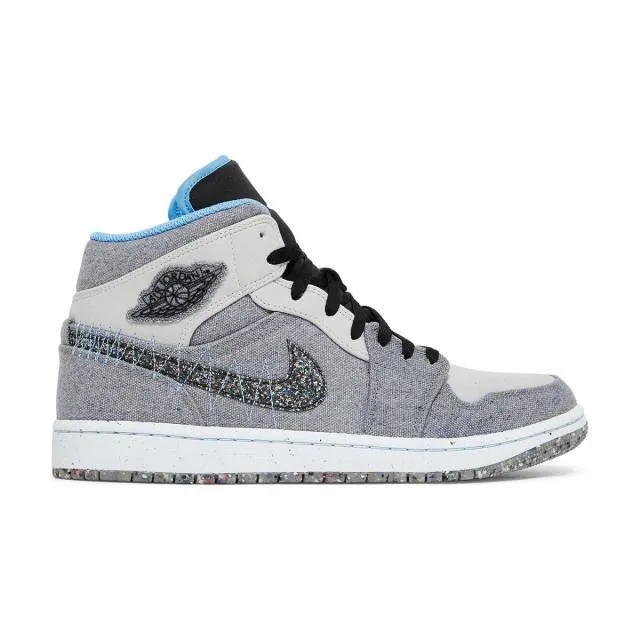 Nike air jordan 1 mid (crater grey university blue/ grey/ neutral grey/ university blue/ black) men