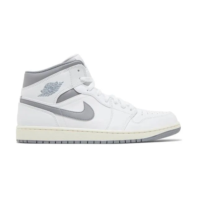 Nike air jordan 1 mid (neutral grey/ white/ stealth) men us 8-13 554724-135