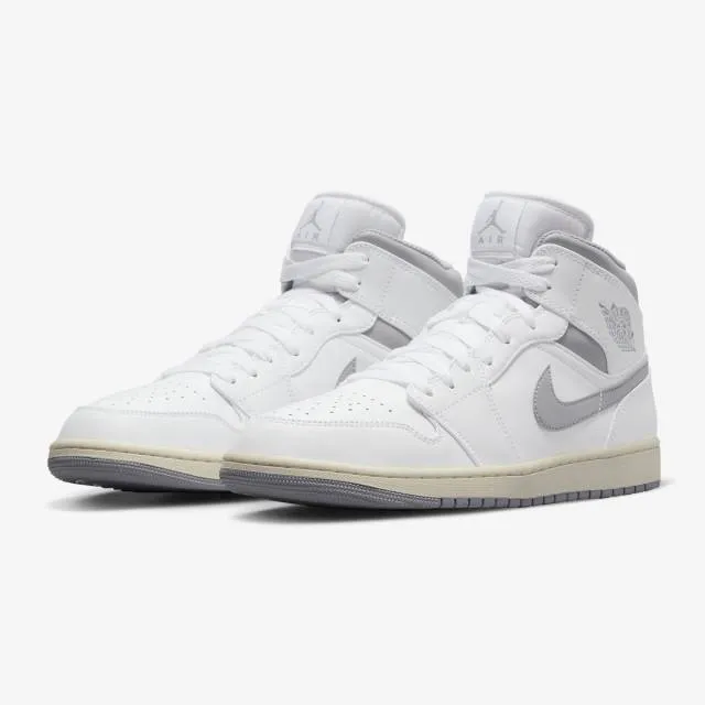 Nike air jordan 1 mid (neutral grey/ white/ stealth) men us 8-13 554724-135