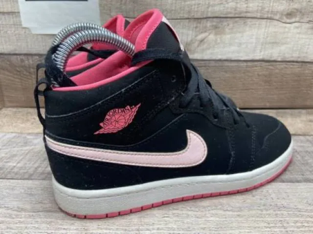 Nike air jordan 1 mid retro black pink 640737-066 youth sz 3y women sz 4.5