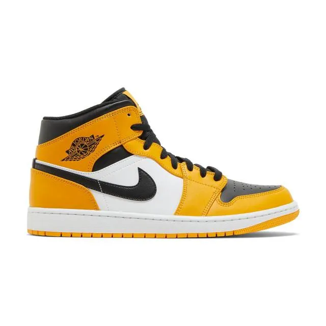 Nike air jordan 1 mid (reverse yellow toe/ taxi/ white/ black) men us 8-13 554724-701