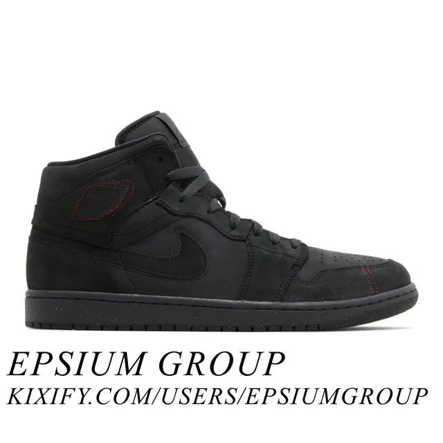 Nike air jordan 1 mid se craft (dark smoke red/ dark smoke grey/ black/ varsity red) men us 8-13 fd8634-001