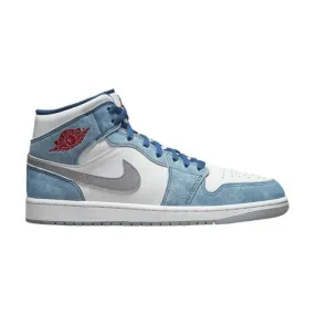 Nike air jordan 1 mid se (french blue/ white/ light steel grey/ fire red) men us 8-13 dn3706-401