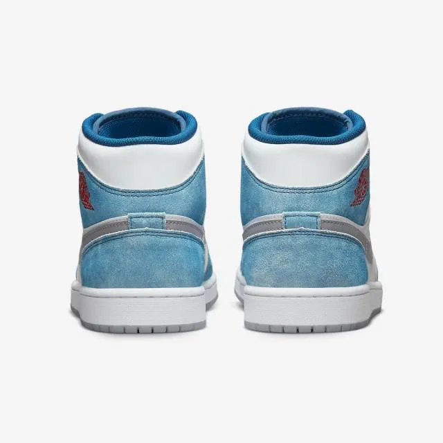 Nike air jordan 1 mid se (french blue/ white/ light steel grey/ fire red) men us 8-13 dn3706-401