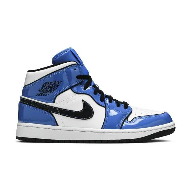 Nike air jordan 1 mid se (signal blue/ white/ black) men us 8-13 dd6834-402