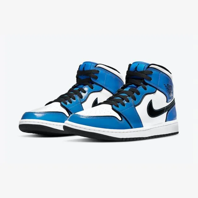 Nike air jordan 1 mid se (signal blue/ white/ black) men us 8-13 dd6834-402