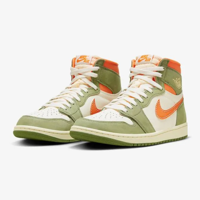 Nike air jordan 1 retro high og (craft celadon/ celadon/ sky j light olive/ bright mandarin/ coconut