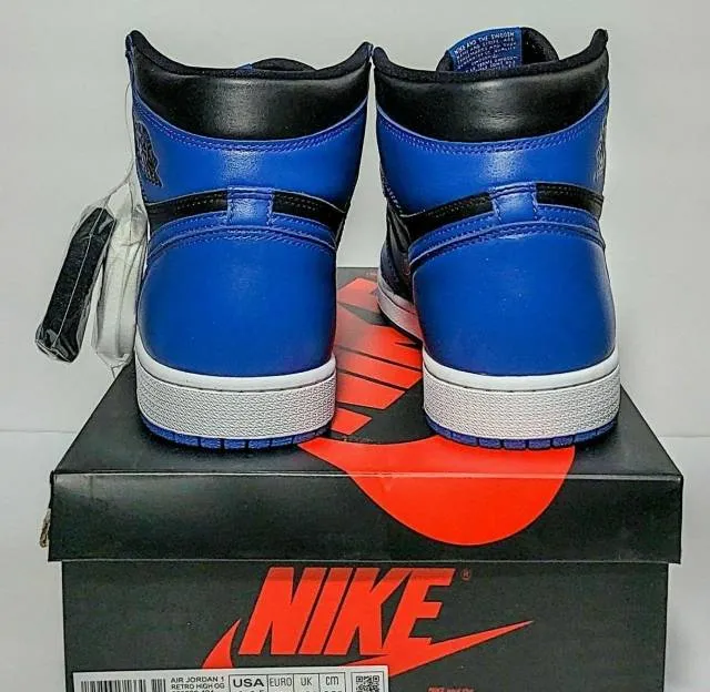 Nike air jordan 1 retro high og dark marina blue 4-14 black white 555088-404