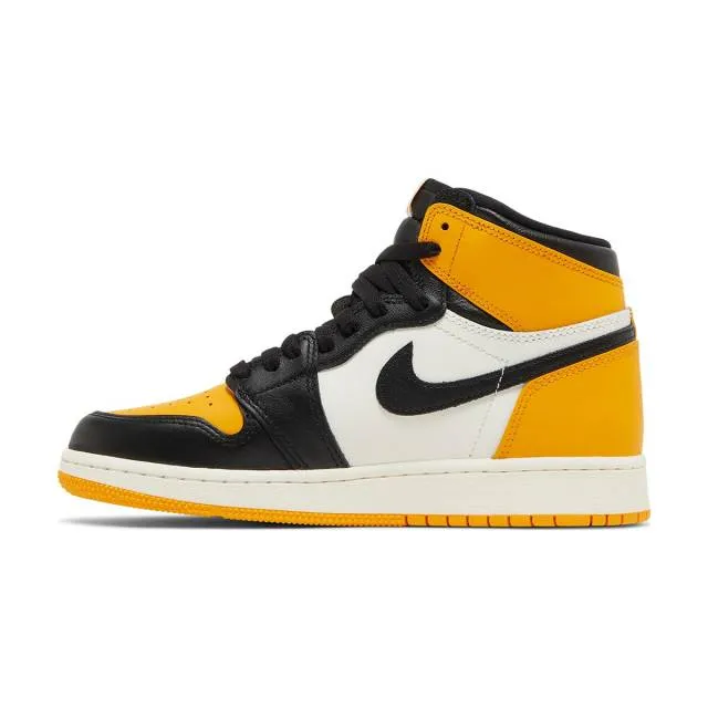 Nike air jordan 1 retro high og (yellow toe/ taxi/ black/ sail/ yellow white) men us 8-13 555088-711