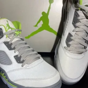 Nike air jordan retro 5 green bean reflective flint grey in