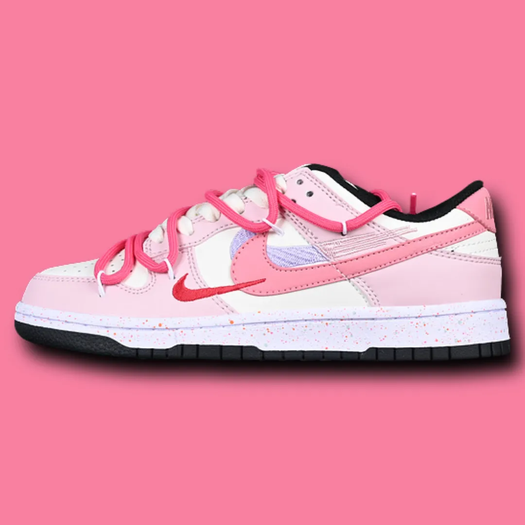 Nike dunk low double swoosh Pink White