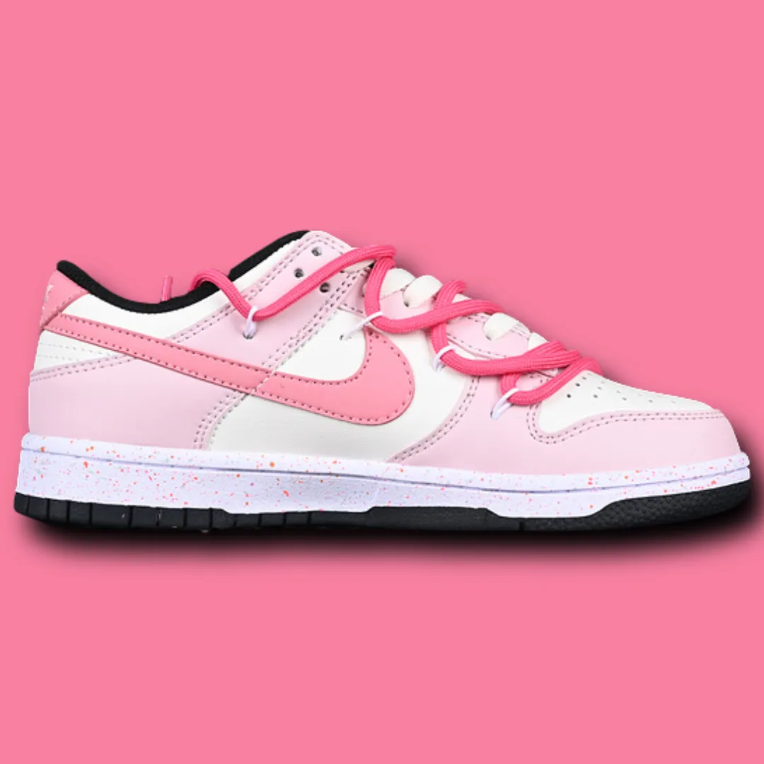 Nike dunk low double swoosh Pink White