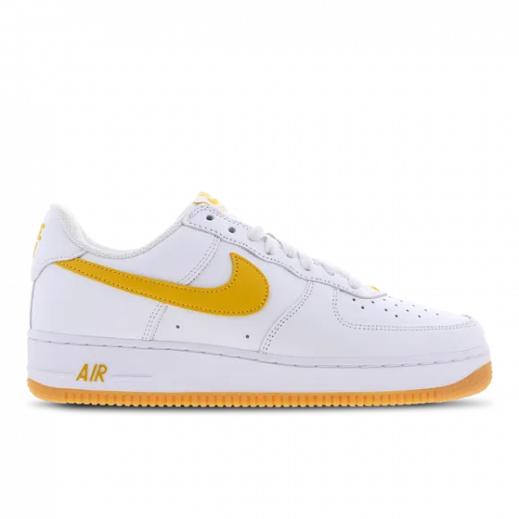 Nike Men's Air Force 1 Low Retro QS Sneakers in White/University Gold/Gum Yellow