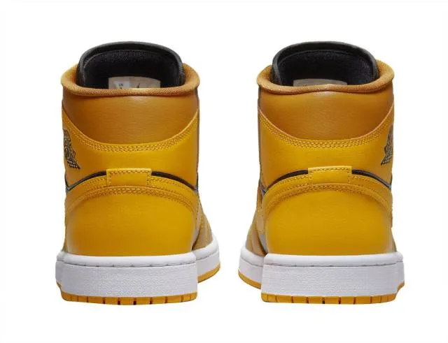 Nike wmns air jordan retro i 1 mid chutney taxi golden yellow black bq6472-700