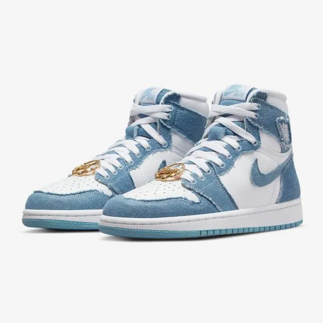 Nike women's air jordan 1 high og (denim/ white/ worn blue/