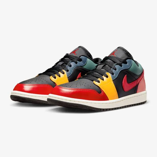 Nike women's air jordan 1 low se (black multi-color/ black/ taxi yellow/ french blue/ fire red) men