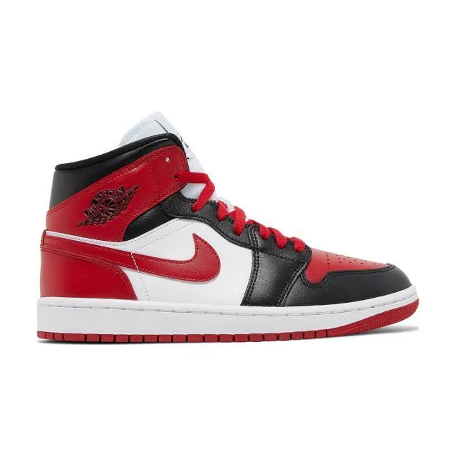 Nike women's air jordan 1 mid (alternate bred toe/ black/ white/ gym red) sizes 6-10 bq6472-079