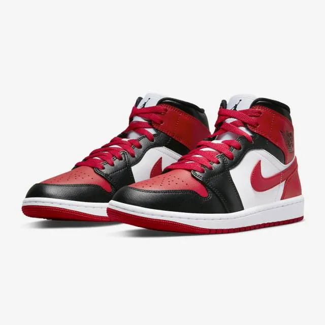 Nike women's air jordan 1 mid (alternate bred toe/ black/ white/ gym red) sizes 6-10 bq6472-079