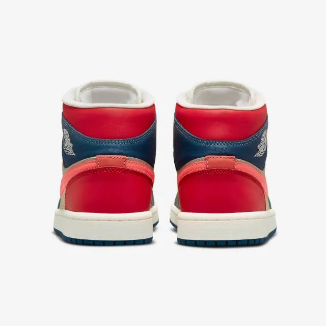 Nike women's air jordan 1 mid se (multi-color/ french blue/ magic ember) sizes 6-10 dn3738-400