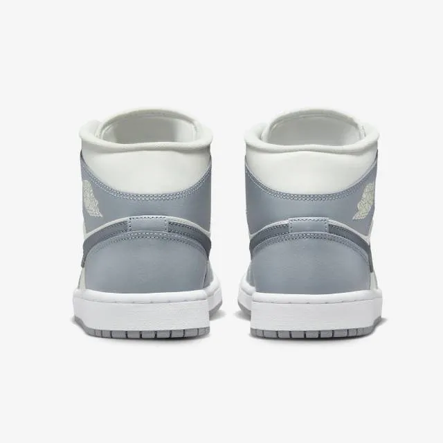 Nike women's air jordan 1 mid (stealth/ sail/ stealth/ white/ grey) sizes 6-10 bq6472-115