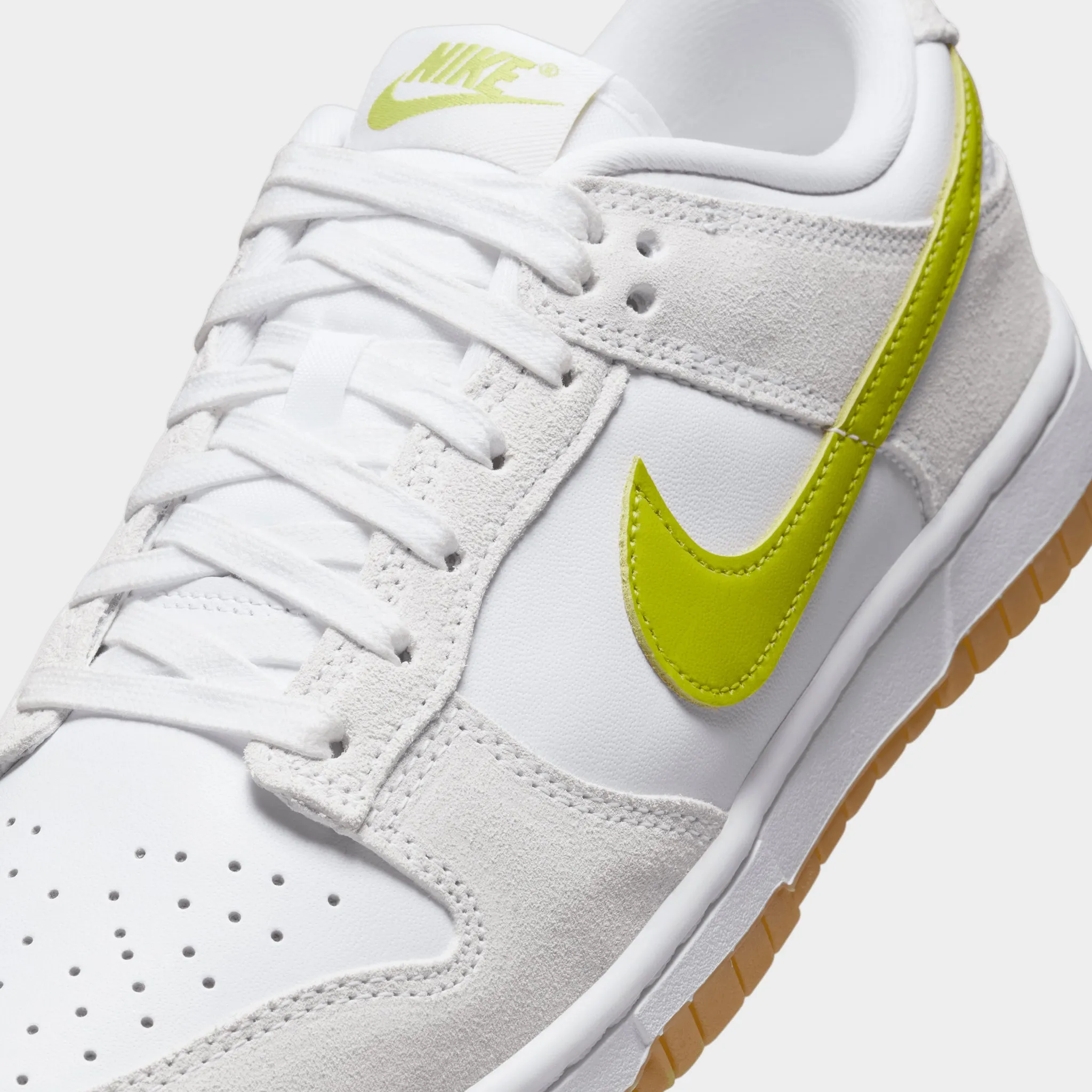 Nike Women's Dunk Low White / Bright Cactus - Gum Yellow