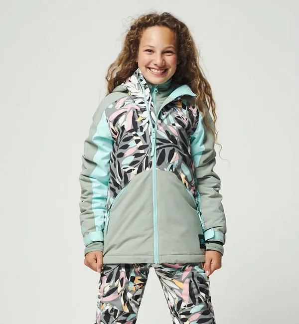 O'Neill Girls Allure Snowboard/Ski Jacket - Green AOP