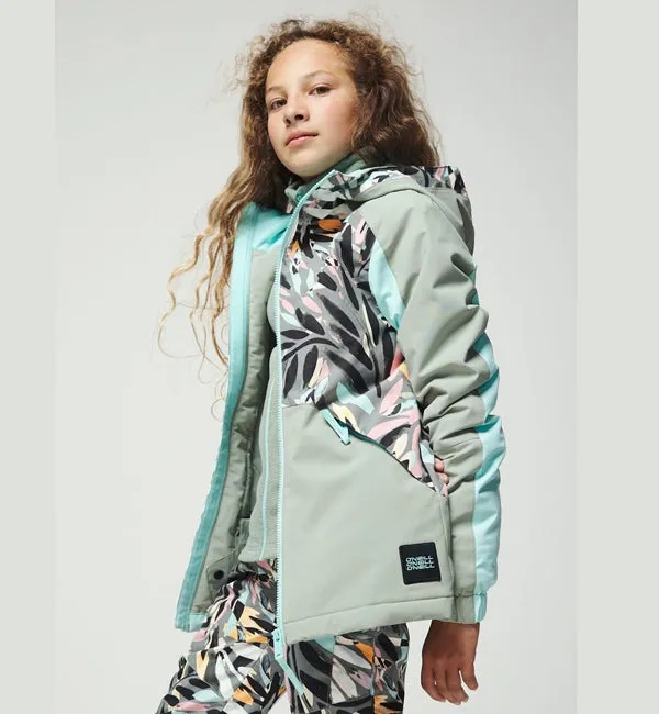 O'Neill Girls Allure Snowboard/Ski Jacket - Green AOP