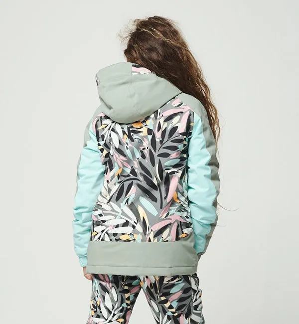 O'Neill Girls Allure Snowboard/Ski Jacket - Green AOP