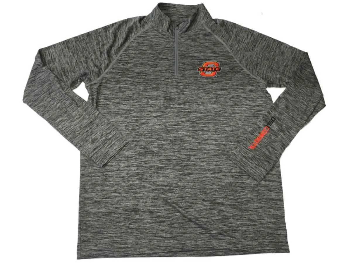 Oklahoma State Cowboys Under Armour UA Gray Static HeatGear 1/4 Zip Pullover (L)