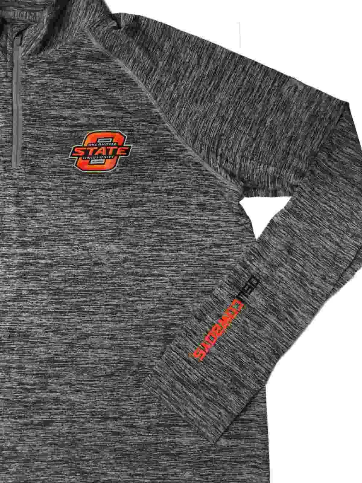 Oklahoma State Cowboys Under Armour UA Gray Static HeatGear 1/4 Zip Pullover (L)