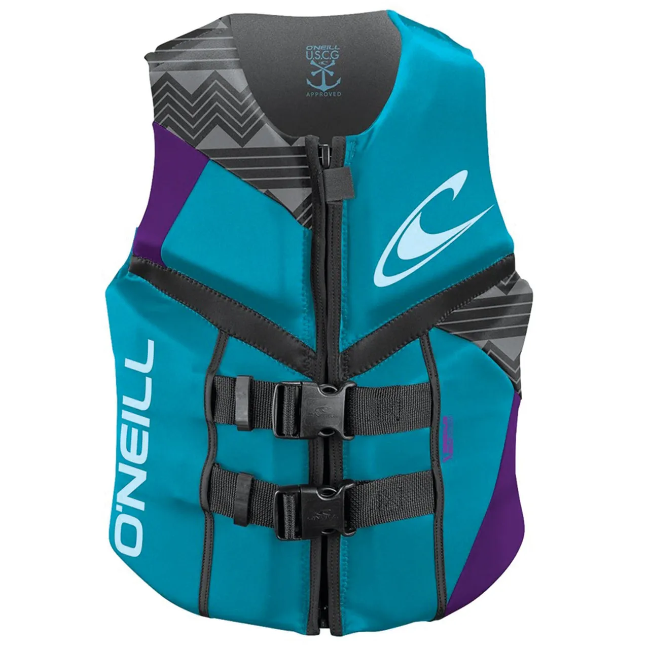 O'Neill Reactor (Turquoise/UV/Graphite) USCG Women's Life Jacket 2022