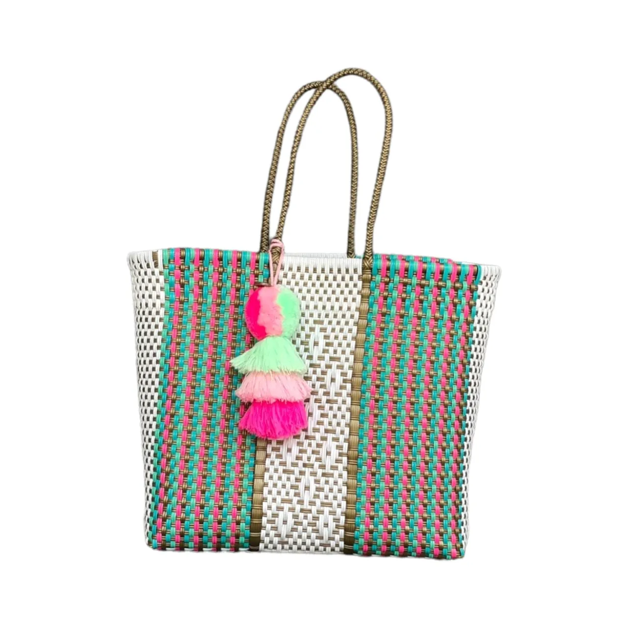 Peacock Flamingo Citron Tote