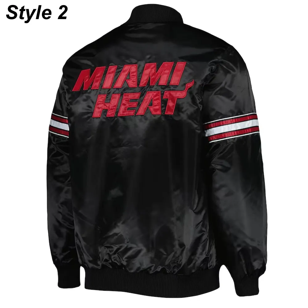 Pick & Roll Miami Heat Black Varsity Satin Jacket