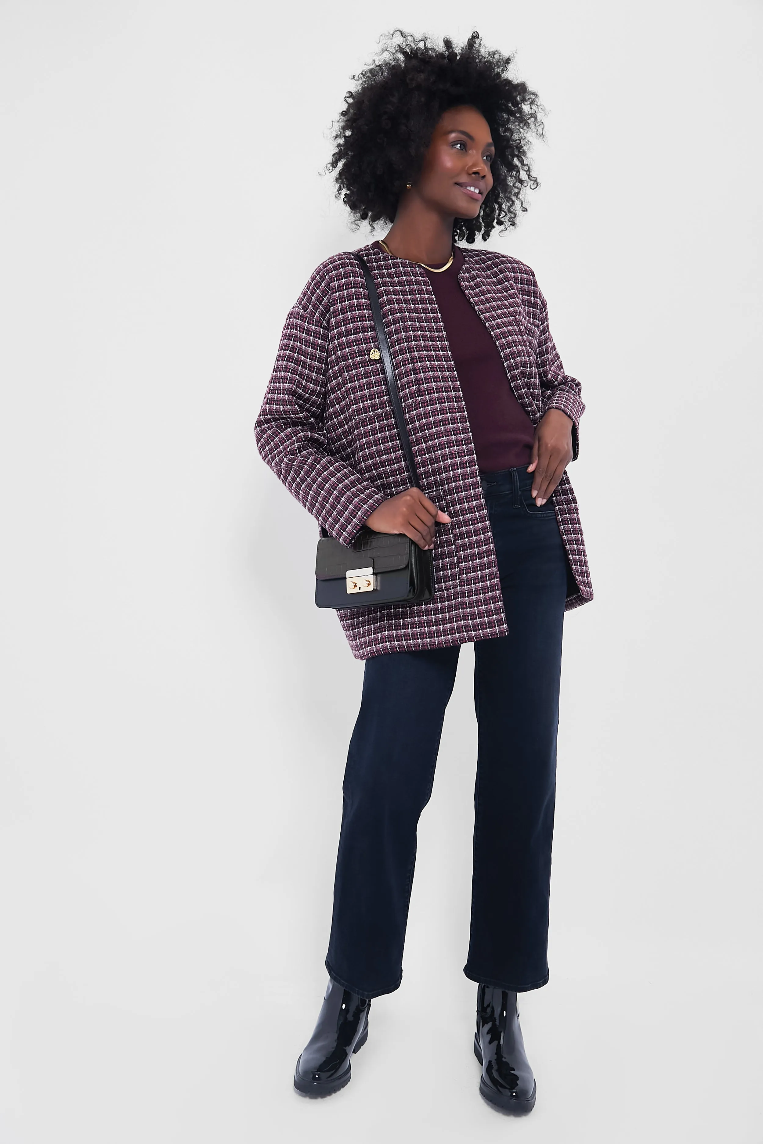 Plum Multi Tweed Gigi Jacket